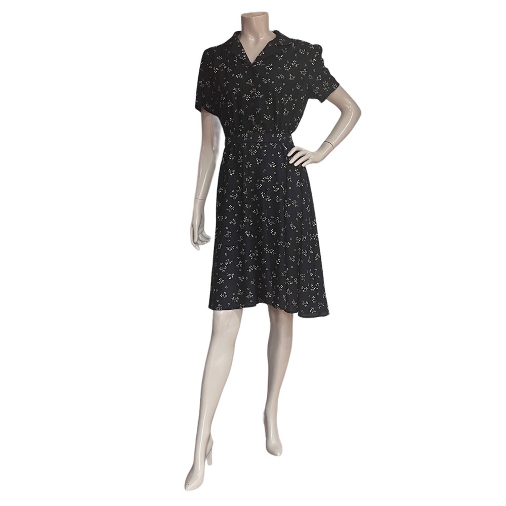 Vintage 70s California Looks Shirt Dress 100% Polyester floral print size 12P